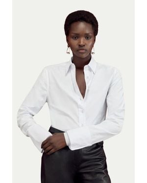 Karen Millen Cotton Woven Buttoned Shirt - White