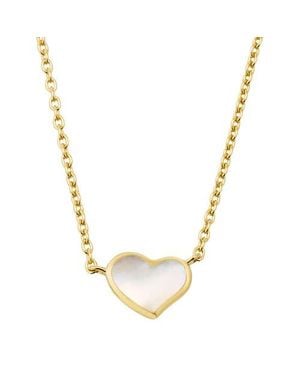 Jan Leslie Single Heart 18 Necklace Set - Metallic