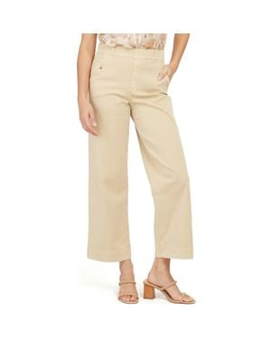 Spanx Stretch Twill Wide Leg Crop Pants - Natural