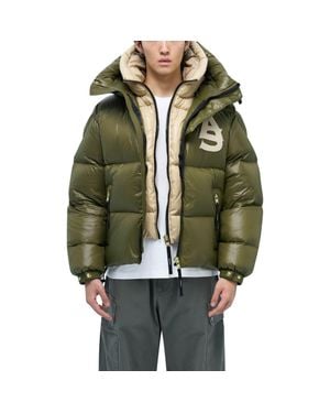 Alpha Style Kudu Hooded Puffer Down Jacket - Green