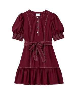Cartolina Nantucket Bonnie Cotton Poplin Mini Dress - Red