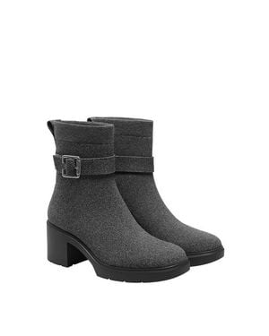 VIVAIA Square-Toe Water-Repellent Heeled Boots - Black