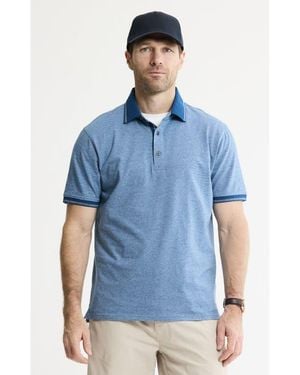 Jachs New York Luxe Brushed Knit Polo - Blue