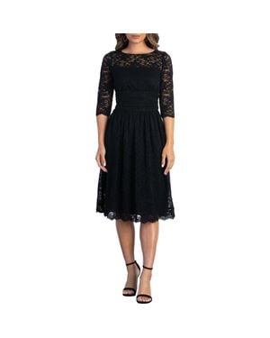 Kiyonna Luna Lace Cocktail Dress - Black