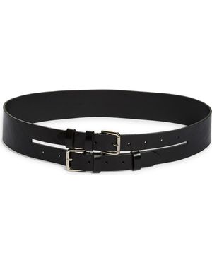 Paloma Wool Penelope Ii Double Buckle Leather Belt - Black