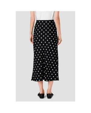 French Connection Ennis Polka Dot Satin Midi Skirt - Black