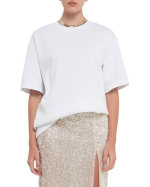 Grey Lab Boxy Cotton Blend T-Shirt - White