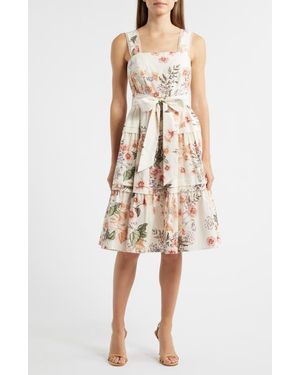 Anne Klein Sleeveless Tiered Dress - Natural