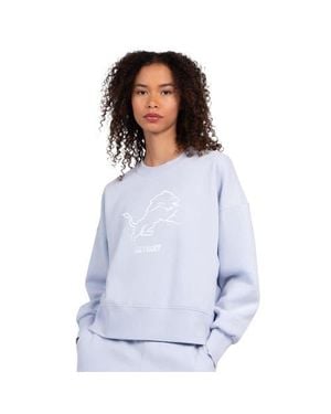 Starter Detroit Lions Travel Pastels Boxy Fleece Sweatshirt - Blue