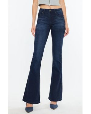 Kancan Trisha Mid Rise Classic Flare Jeans - Blue