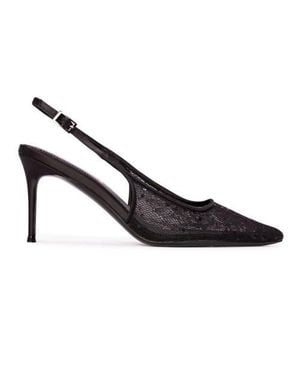 Black Suede Studio Marina 80 Pump - Black