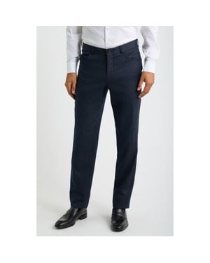 Jack Victor Wool Melange Stretch Five Pocket Pants - Blue
