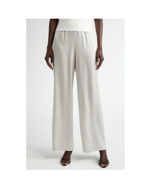 St. John Collection Kate Liquid Satin Pants - Gray