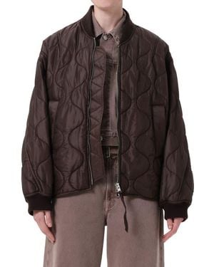 Agolde Isla Onion Quilted Bomber Jacket - Brown