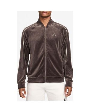 Nike Jumpman Embroidered Velour Track Jacket - Brown