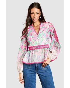Coast Organza V-Neck Blouse - Red