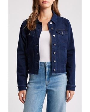 NIC+ZOE Essential Fray Hem Denim Jacket - Blue