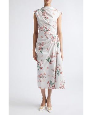 Erdem Floral Organic Cotton Midi Dress - Gray