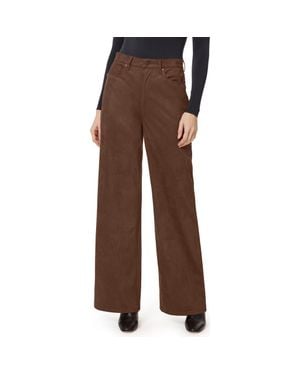 Habitual Wide Leg Suede Pants - Brown