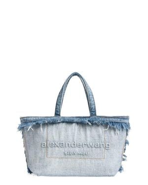 Alexander Wang Small Punch Frayed Denim Tote - Blue
