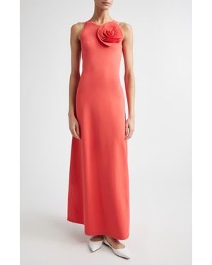 Lela Rose Rose Detail Sleeveless Sweater Dress - Red