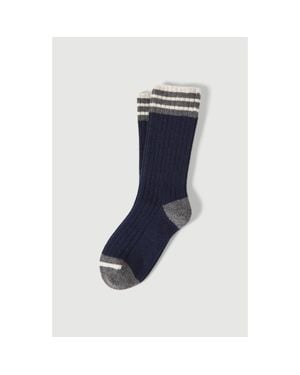 Brunello Cucinelli Cashmere Rib Knit Socks - Blue