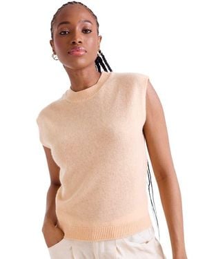 1982 Zarah Crew Neck 100% Cashmere Vest - Natural