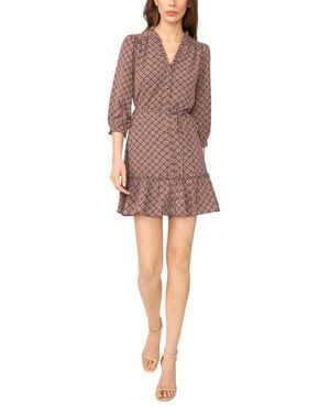 Cece Ruffle V Neck Minidress - Multicolor