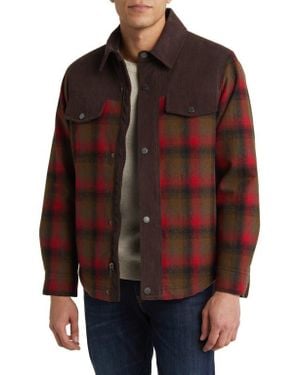 Pendleton Timberline Plaid Wool Blend Shirt Jacket - Red