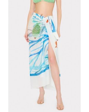 MILLY Under The Ocean Cover-Up Sarong - Blue