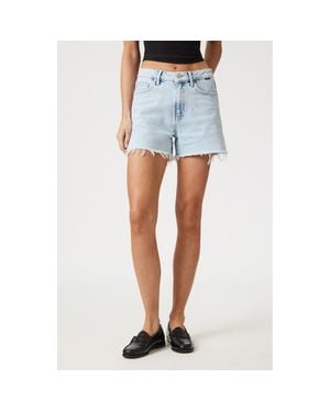 Mavi Heidi High Waist Relaxed Denim Cutoff Shorts - Blue
