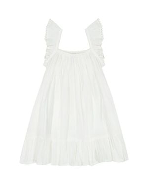 MER ST BARTH Mini Eva Girl's Ruffle Dress - White