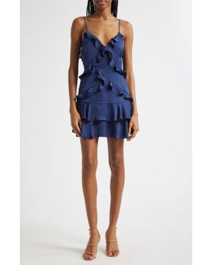Ramy Brook Maria Ruffle Detail Minidress - Blue