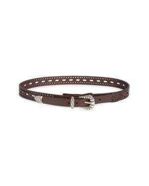 Etro Perforated Leather Belt - Brown
