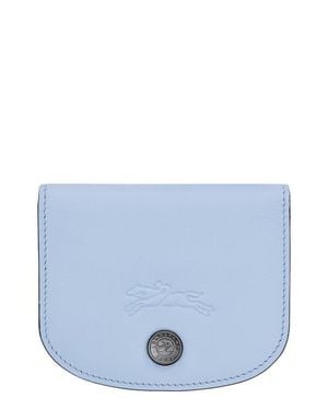 Longchamp Le Pliage Xtra Leather Flap Card Case - Blue