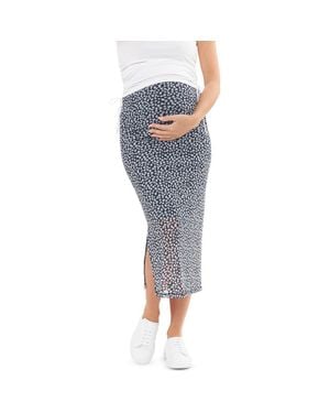 Ripe Maternity Kara Mesh Maternity Midi Skirt - Blue