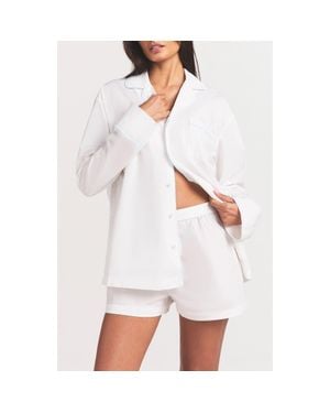 Skims Cotton Poplin Boxer Sleep Set - White
