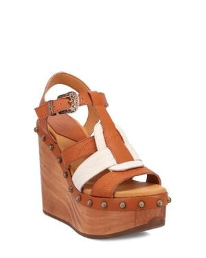 Dingo Cosmo Slingback Platform Wedge Sandal - Brown