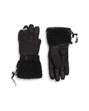 UGG Metropeak Water Resistant Mixed Media Leather Gloves - Black