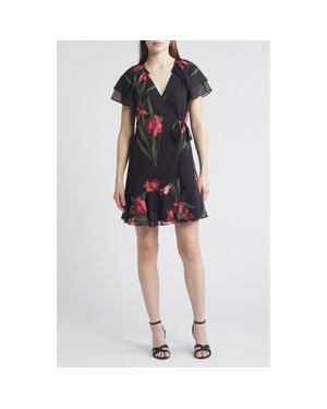 Ted Baker Fasnia Floral Wrap Minidress - Black