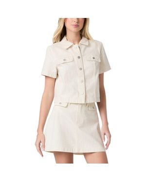 PAIGE Elly Short Sleeve Denim Jacket - Natural