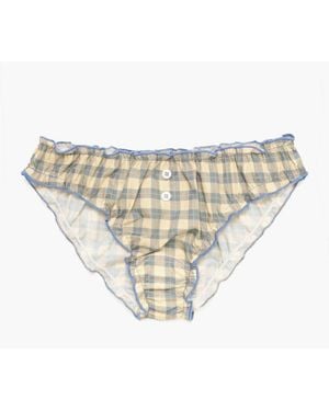 Oddli Plaid Bloomers - White
