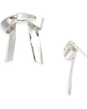 Shana Cave Small Bow Stud Earrings - Metallic
