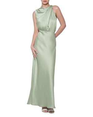 Adelyn Rae Kate Twist Cowl Neck Maxi Dress - Green