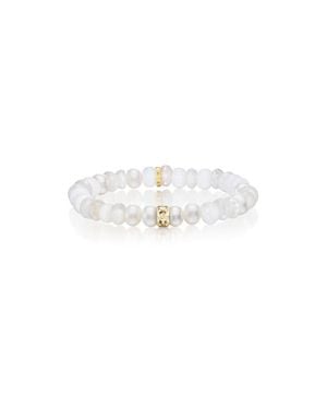 Sheryl Lowe Mix Bracelet With Scattered Diamond Rondelle - White