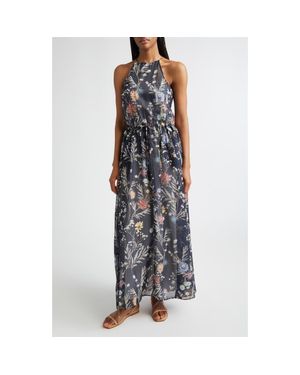 Eleventy Floral Silk Chiffon Maxi Dress - Multicolor
