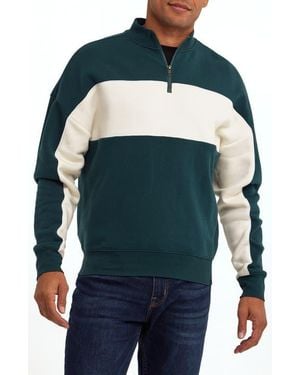 Threads For Thought Angus Colorblock Half-Zip Fleece Sweatshirt - Blue