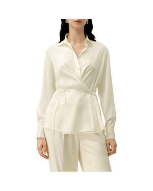LILYSILK Convertible Silk Charmeuse Shirt - Natural