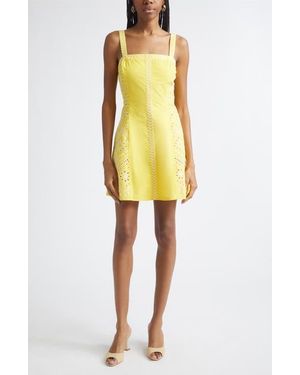 Ramy Brook Fawn Eyelet Embroidery Minidress - Yellow