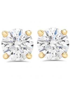 Bliss Diamond Certified 1/2Ct Tw Natural Diamond Screw Back Studs Earrings - Blue